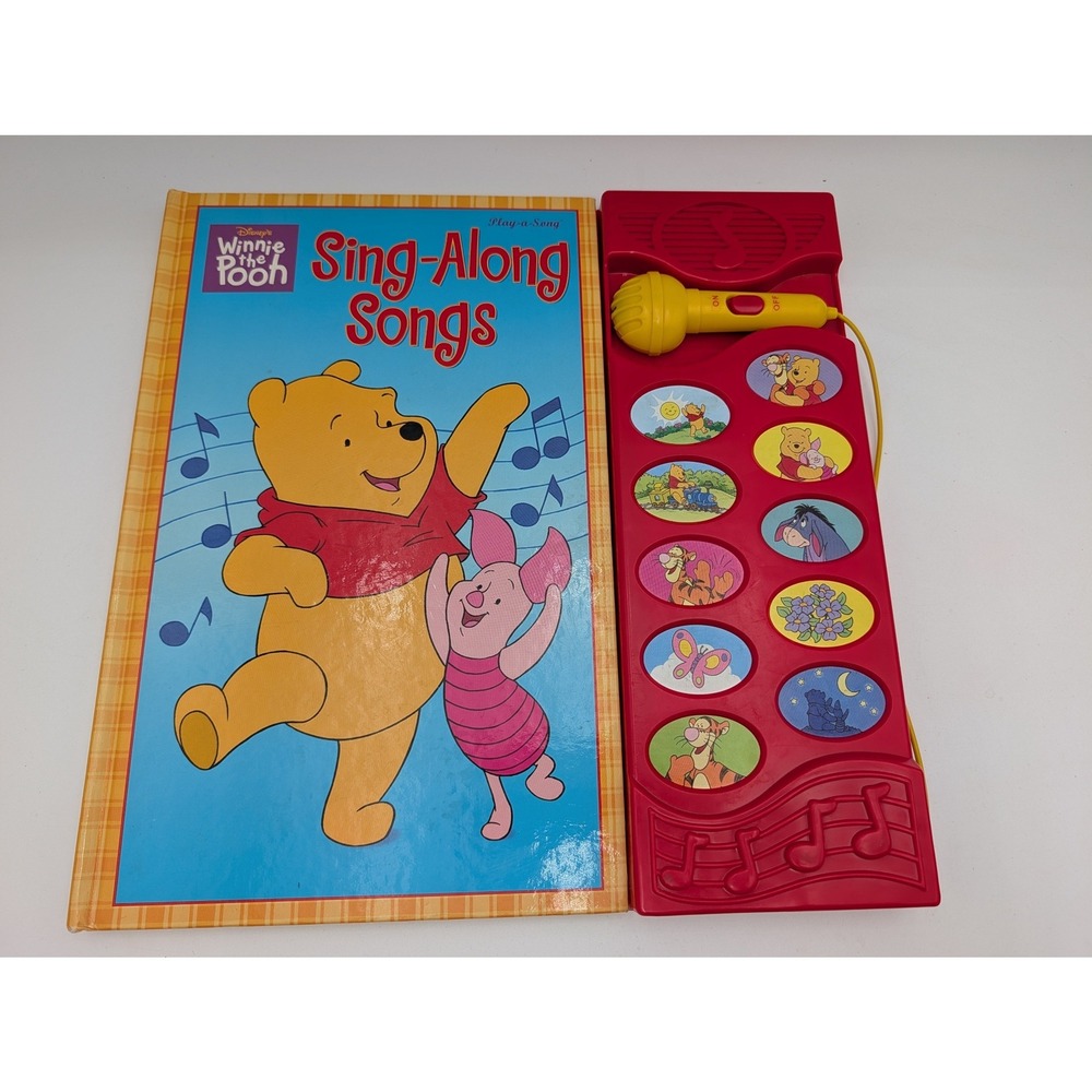 Disney Winnie the Pooh Sing Along Songs Book Red Interactive Microphone 2000